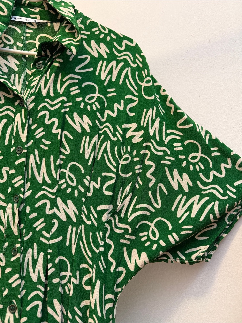 Zara Green Printed V-Neck Maxi Dress - Unbranded - Picture 8 of 16